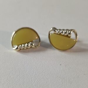Vintage Coro Thermoset Yellow and Gold Earrings